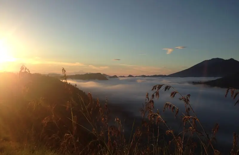 Sunrise over the clouds from the Kintamani highlands