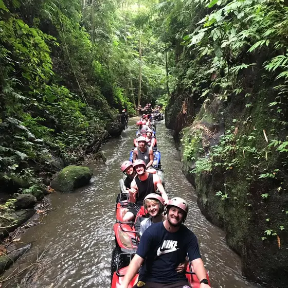 Rafting through a green canyon